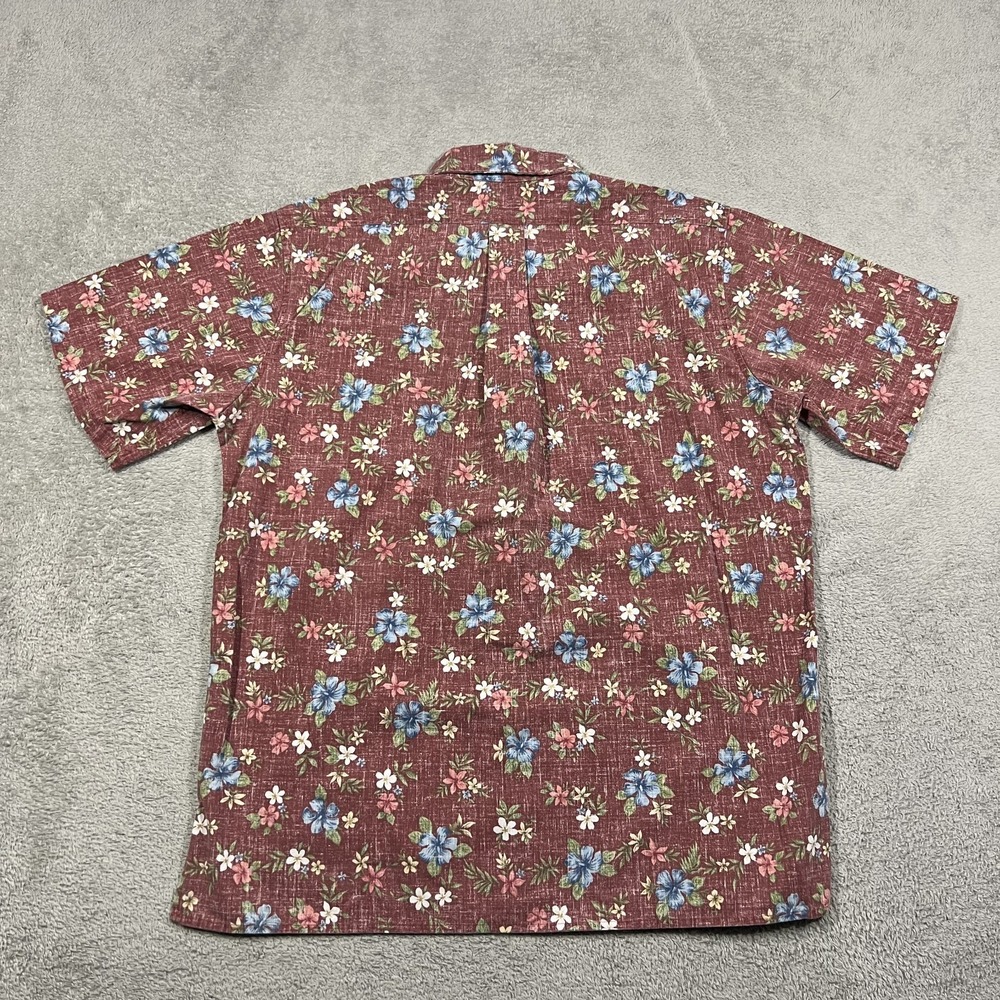 Reyn Spooner Hawaiian Shirt Mens Medium Floral Button Up Reverse Print - Picture 8 of 10